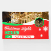 Aangepaste kerstlicht decoraties geïnstalleerd spandoek (Horizontaal)