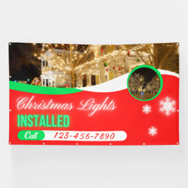 Aangepaste kerstlicht decoraties geïnstalleerd spandoek