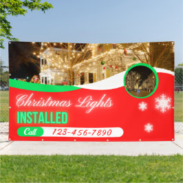 Aangepaste kerstlicht decoraties geïnstalleerd spandoek