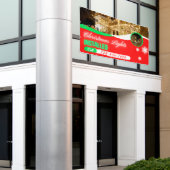 Aangepaste kerstlicht decoraties geïnstalleerd spandoek (Buitenkant Gebouw)