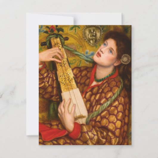 Aangepaste kerstlied vintage kunst gepersonaliseer feestdagenkaart (Voorkant)