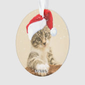 Aangepaste kerstliedjes kattenfoto gepersonaliseer ornament (voorkant)