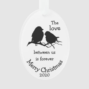 Aangepaste kerstliefde tussen ons citaat ornament