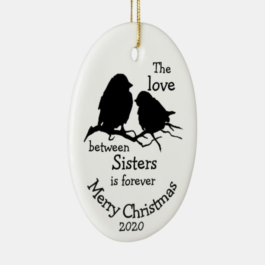 Aangepaste kerstliefde tussen zussen Citaat Keramisch Ornament (Rechts)