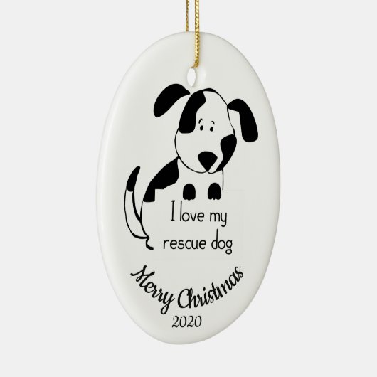 Aangepaste kerstliefde voor mijn reddingsprijs keramisch ornament (Rechts)