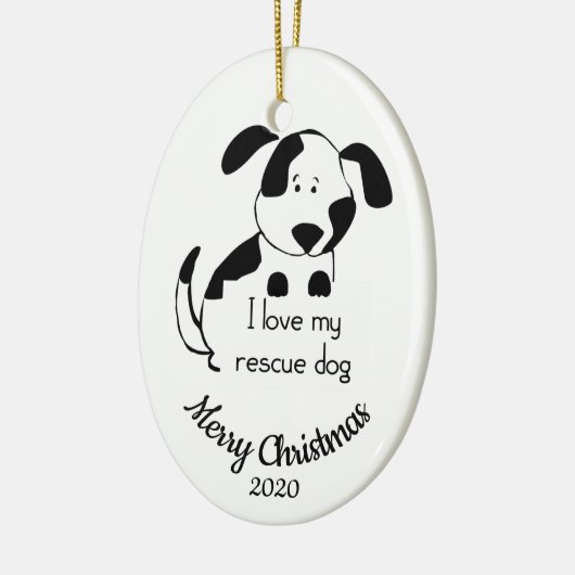 Aangepaste kerstliefde voor mijn reddingsprijs keramisch ornament (Links)