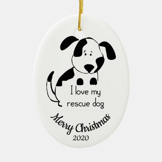 Aangepaste kerstliefde voor mijn reddingsprijs keramisch ornament (Voorkant)