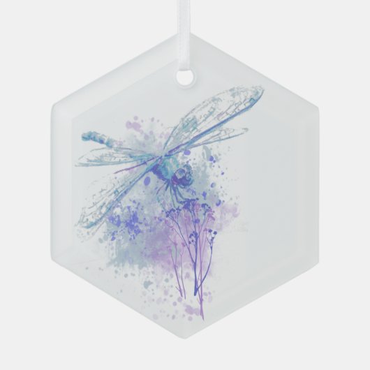 Aangepaste kerstlikkerij-Waterverf Glas Ornament (Voorkant)