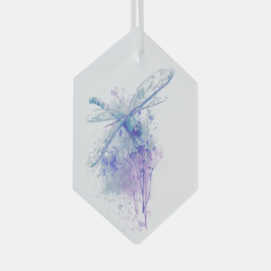 Aangepaste kerstlikkerij-Waterverf Glas Ornament (Voorkant Rechts)