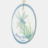 Aangepaste kerstlikkerij-Waterverf Keramisch Ornament (Links)