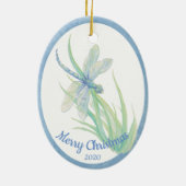 Aangepaste kerstlikkerij-Waterverf Keramisch Ornament (Achterkant)