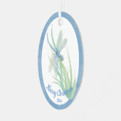 Aangepaste kerstlikkerij-Waterverf Metalen Ornament (Voorkant links)