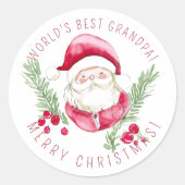 Aangepaste Kerstman DIY Vakantie Kerstsfeer Ronde Sticker (Voorkant)