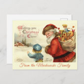 Aangepaste kerstman en kerstmis feestdagenkaart (Voorkant / Achterkant)