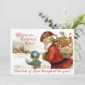 Aangepaste kerstman en kerstmis feestdagenkaart (Staand voorkant)