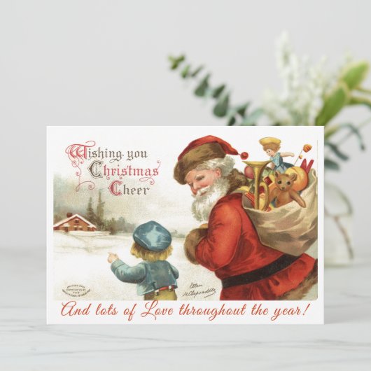 Aangepaste  kerstman en kerstmis feestdagenkaart (Staand voorkant)