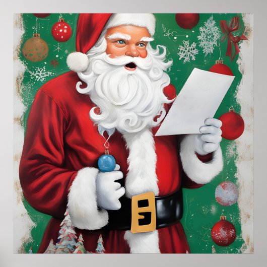 Aangepaste Kerstman gelooft kunst, Kerstvakantie K Poster (Voorkant)