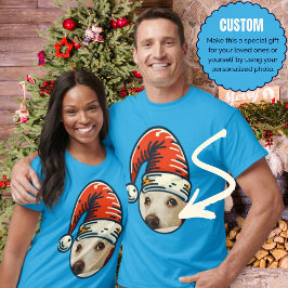 Aangepaste Kerstman Gepersonaliseerde Foto T-shirt