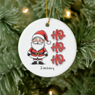 Aangepaste Kerstman Ho Ho Ho Kerstmis Keramisch Ornament