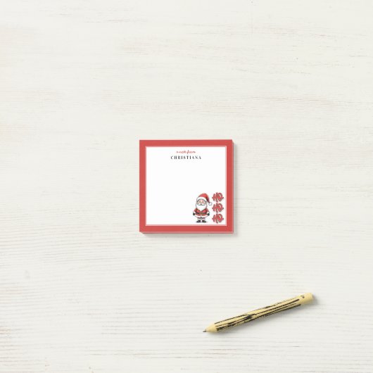 Aangepaste Kerstman Ho Ho Ho Kerstmis Post-it® Notes (Op bureau)
