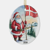 Aangepaste Kerstman in Denemarken Keramisch Ornament (Rechts)