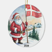 Aangepaste Kerstman in Denemarken Keramisch Ornament (Links)