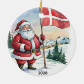 Aangepaste Kerstman in Denemarken Keramisch Ornament (Achterkant)
