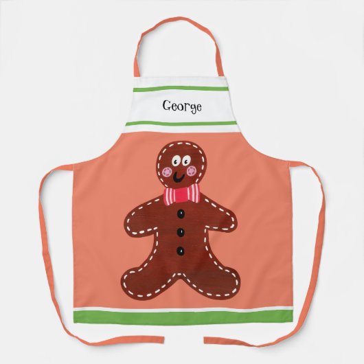 Aangepaste kerstman met ontbijtbrood schort (Voorkant)