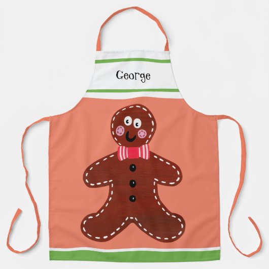Aangepaste kerstman met ontbijtbrood schort (Voorkant)