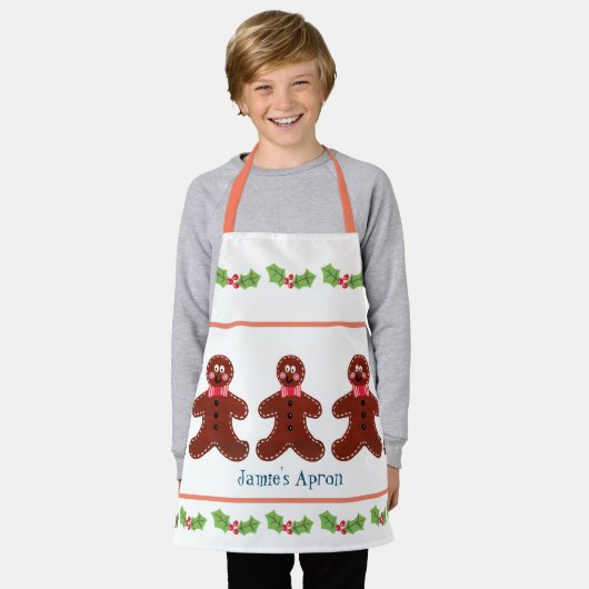 Aangepaste kerstman met ontbijtbrood schort (Gedragen)