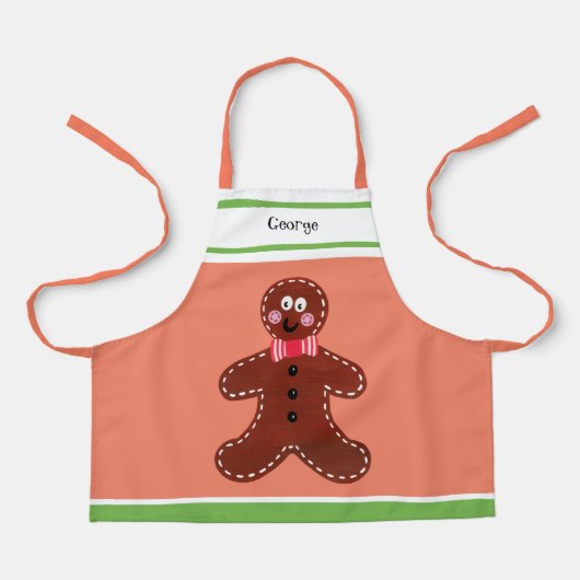 Aangepaste kerstman met ontbijtbrood schort (Voorkant)