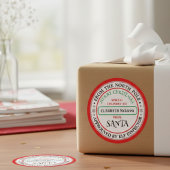 Aangepaste Kerstman Naam Sticker — Noordpool Werkt