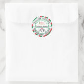 Aangepaste Kerstman Naam Sticker — Noordpool Werkt (Tas)
