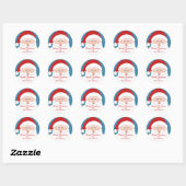 Aangepaste kerstman Ronde naamsticker Sticker (Vel)