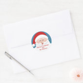 Aangepaste kerstman Ronde naamsticker Sticker (Envelop)