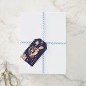 Aangepaste Kerstman Ruimteschip Kerstmis Cadeaulabel (Met Touw)