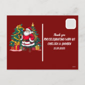 Aangepaste Kerstman Santa Claus Dunking Basketball Feestdagenkaart (Achterkant)
