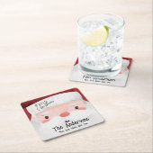 Aangepaste Kerstman Waterverf Vrolijk Kerstfeest Kartonnen Onderzetters (Insitu)