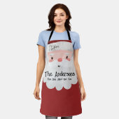 Aangepaste Kerstman Waterverf Vrolijk Kerstfeest Schort (Gedragen)