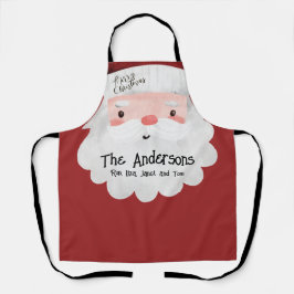 Aangepaste Kerstman Waterverf Vrolijk Kerstfeest Schort