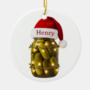 Aangepaste Kerstmanhoed Kerst-Pickle Jar Ornament