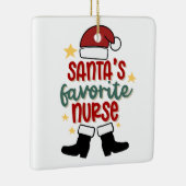 Aangepaste kerstman's favoriete zurenversiering keramisch ornament (Rechts)