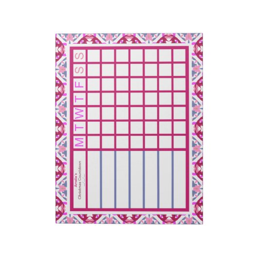 Aangepaste Kerstmis ADHD Vrouwen Productiviteit Pl Notitieblok (Linkerzijde)