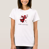 Aangepaste Kerstmis Angel Buffalo Plaid Vakantie T-shirt (Voorkant)
