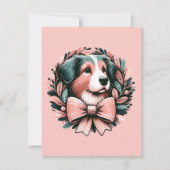 Aangepaste Kerstmis Australische herder hond krans Kaart (Voorkant)