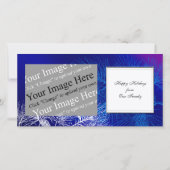 Aangepaste Kerstmis Blauwe en Witte Winterden Feestdagenkaart (Voorkant)