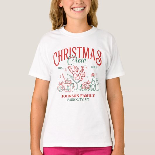 Aangepaste Kerstmis Crew Matching Familie Groep T-shirt (Voorkant)