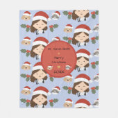 Aangepaste Kerstmis Dierenvrienden Fleece Deken (Voorkant)