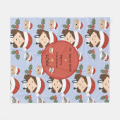 Aangepaste Kerstmis Dierenvrienden Fleece Deken (Voorkant (Horizontaal))