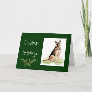 Aangepaste Kerstmis Duitse Herdershond, Hond, Huis Feestdagen Kaart
